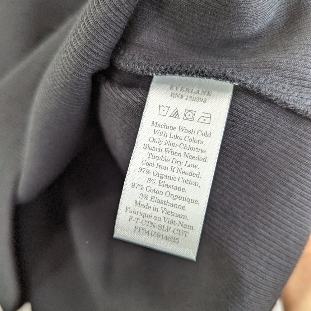 Everlane Tank Top Black The Rib Cutaway Organic Cotton High Neck - Picture 10 of 11